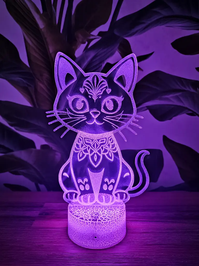 Lampe acrylique - Pôti Chat
