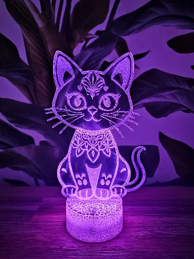 Lampe acrylique - Pôti Chat